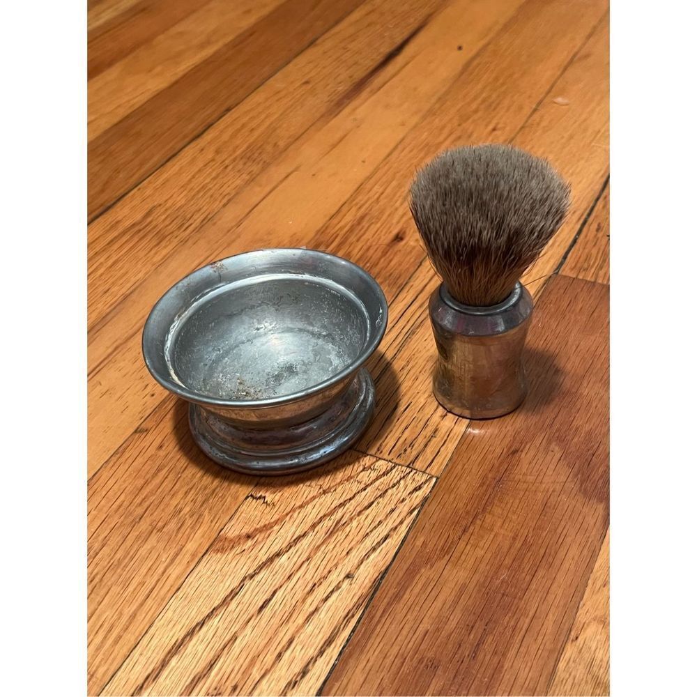 Vintage Rooney Pewter Shave Set
